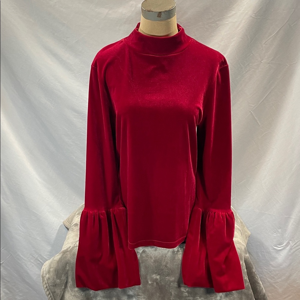 Torn by Ronny Kobo Crimson Velvet Blouse